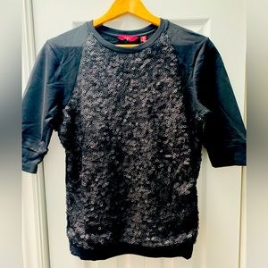 Ted Baker London Black Chain Link Sweater Tee US 6